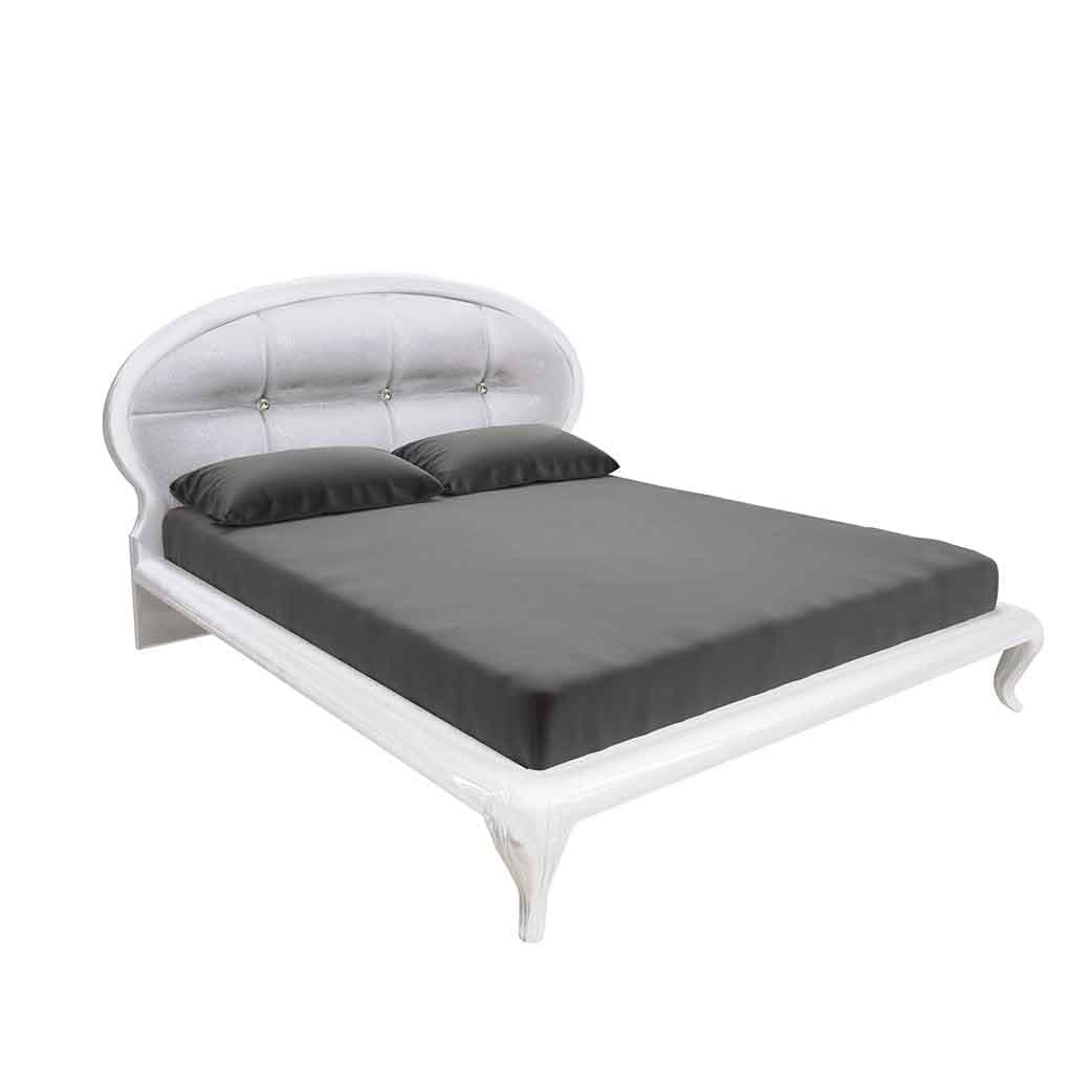 Двоспальне ліжко Imperia 160x200 см Глянець білий з каркасом MiroMark