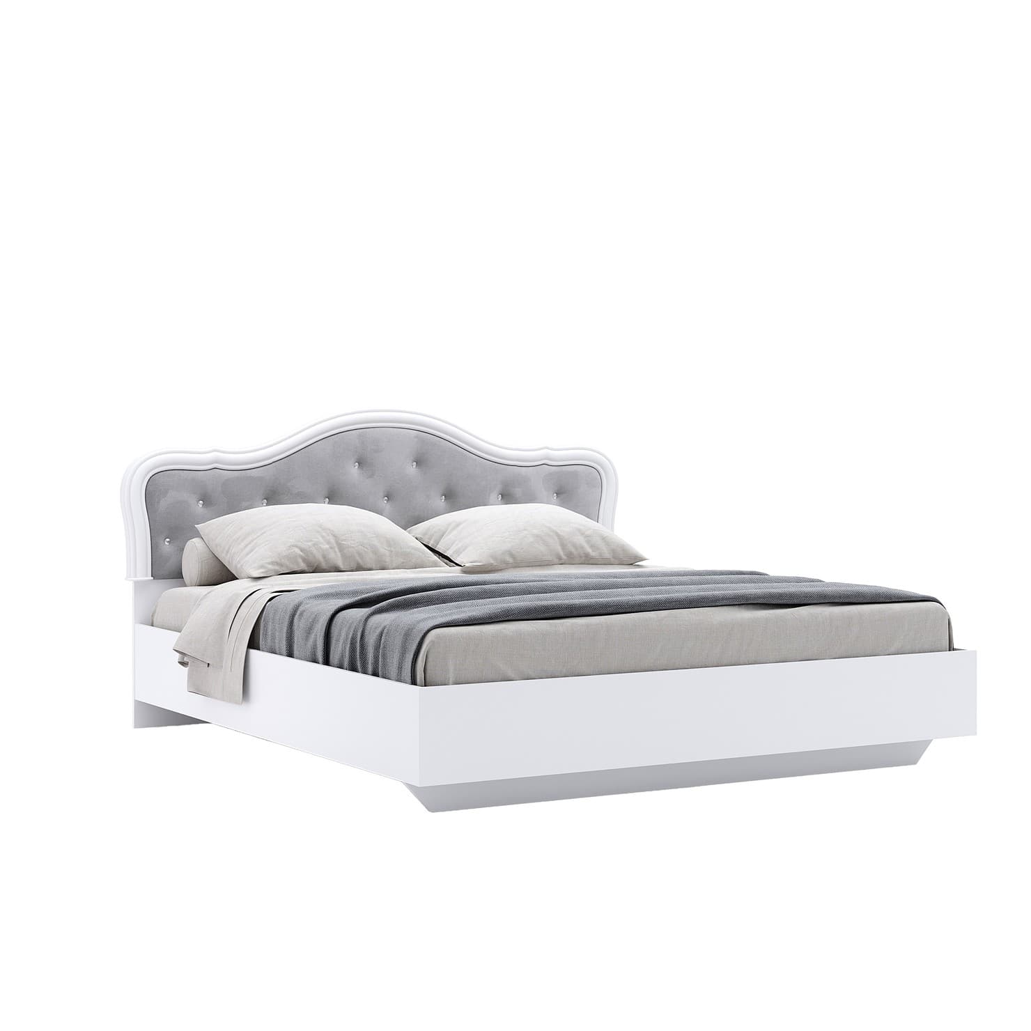 Двоспальне ліжко Luiza 160x200 см Глянець білий без каркасу MiroMark