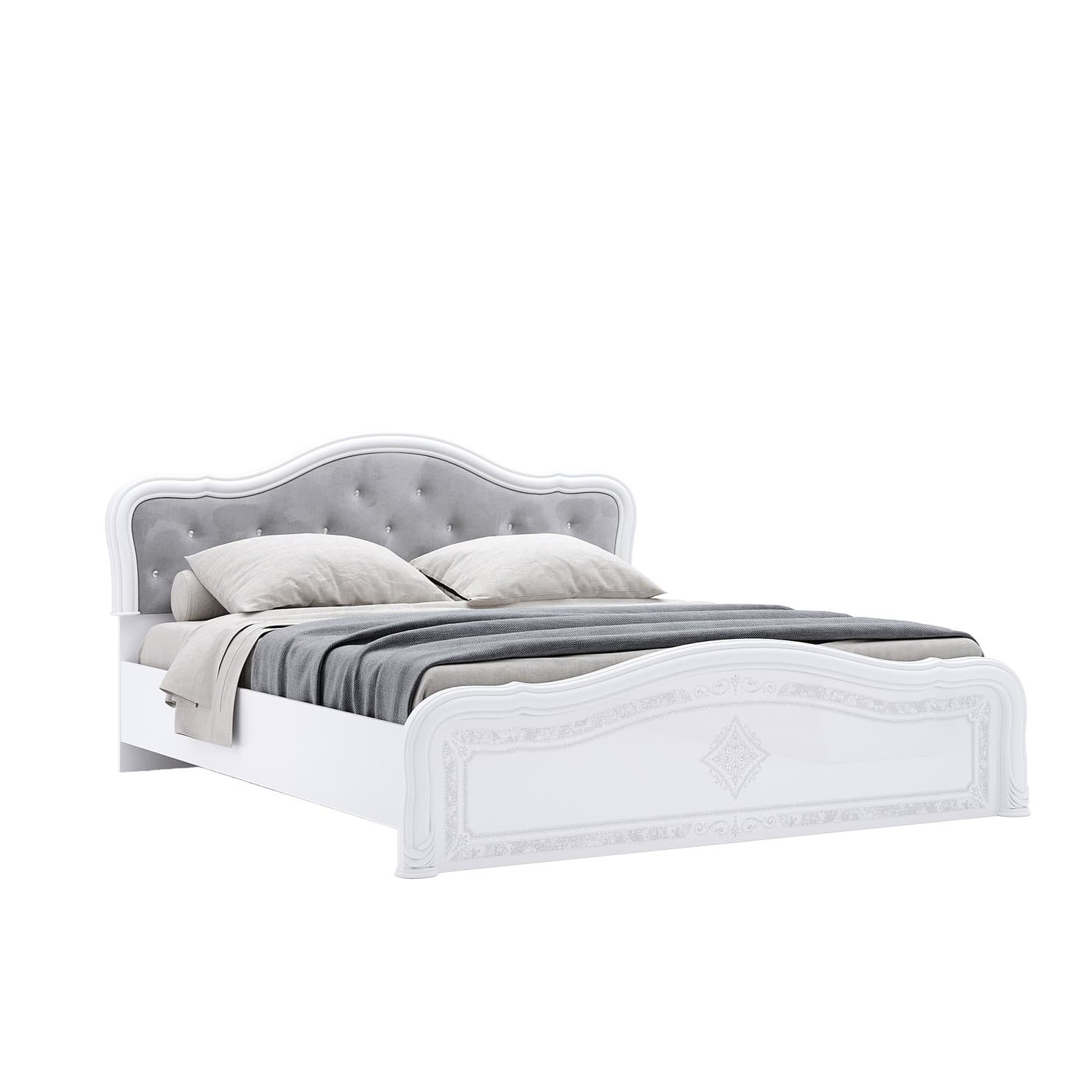 Двоспальне ліжко Luiza 180x200 см Глянець білий без каркасу MiroMark