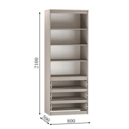 Шафа розпашна з ящиками MebelStar Нео 2Д3Ш 80x50x210 см Кашемір 2