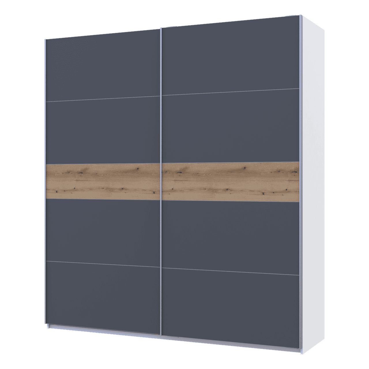 Шафа купе Doros G-Caiser Білий/Графіт вставка Дуб Евок 2 ДСП /5 частин 220х60х240 (44900282)