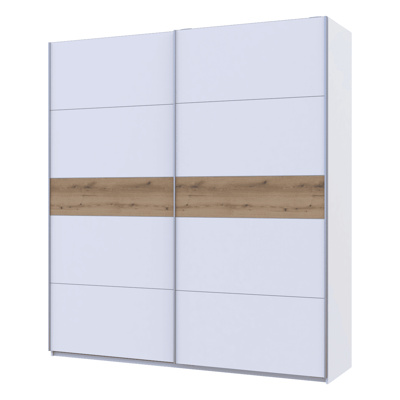 Шафа купе Doros G-Caiser Білий/Білий вставка Дуб Евок 2 ДСП /5 частин 220х60х240 (44900283)