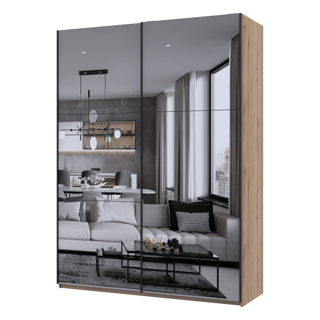 Шафа купе Doros G-Caiser Дуб Евок 2 Дзеркала / 3 частини 180х60х240 (80737752)