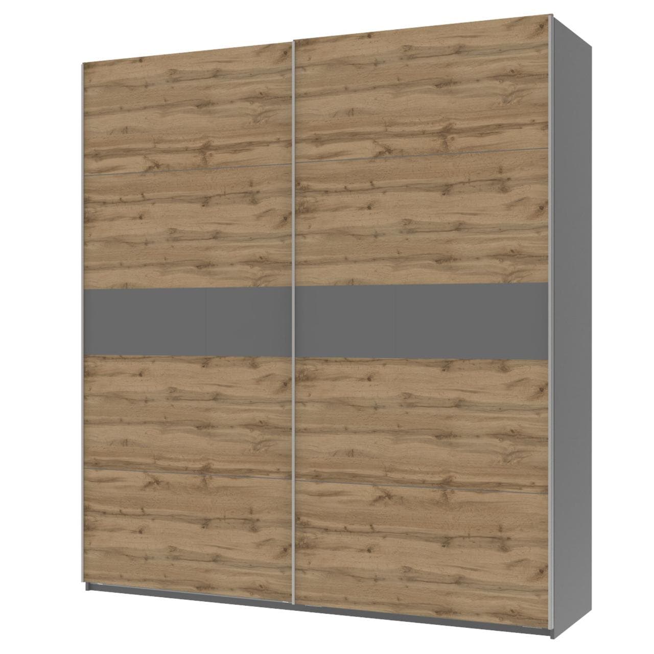 Шафа купе Doros G-Caiser Графіт/Дуб Евок вставка Графіт 2 ДСП/5 частин 220х60х240 (44900391)