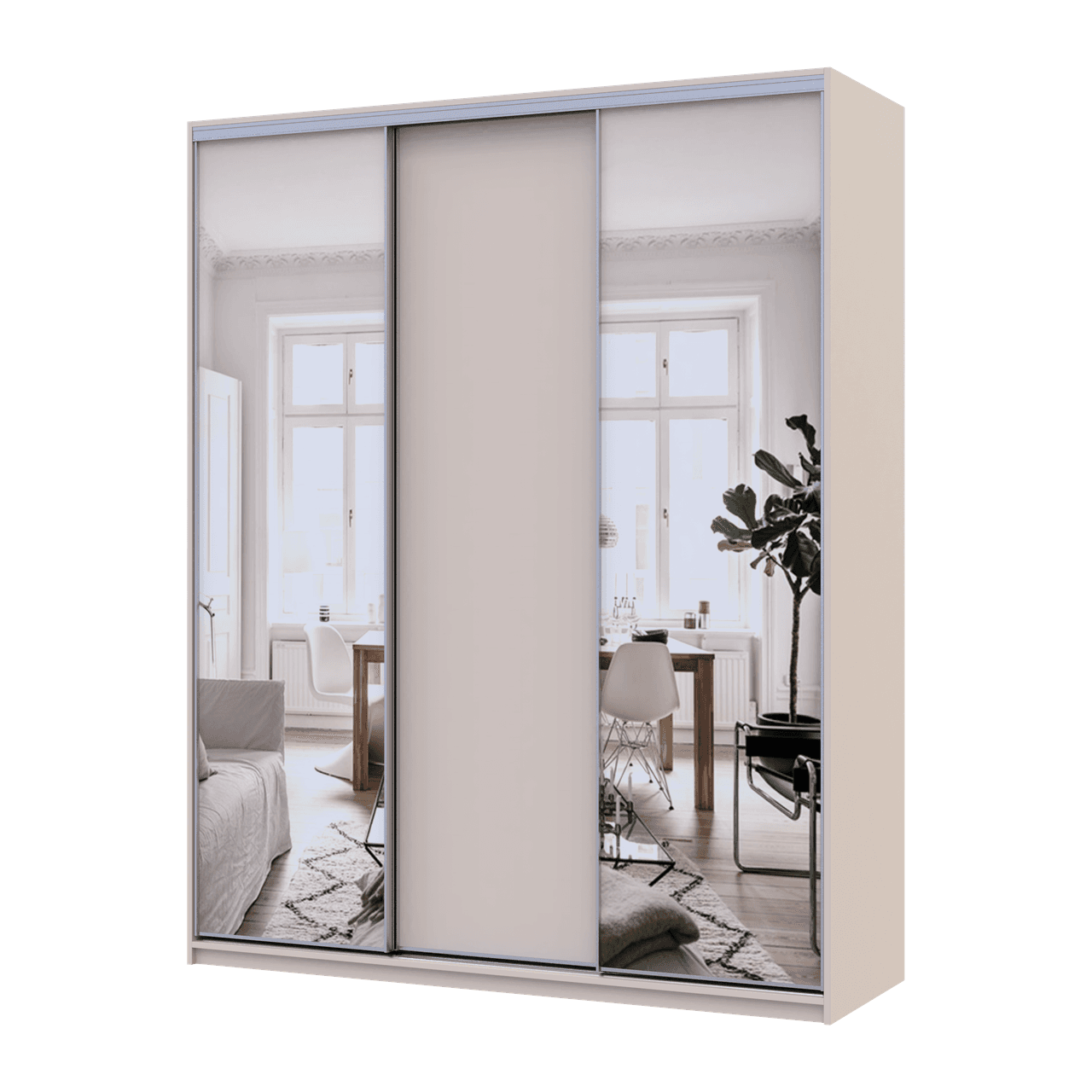 Шафа купе Doros Сіті Лайт Кашемір 1 ДСП / 2 дзеркала 180х60х225 (80736368)