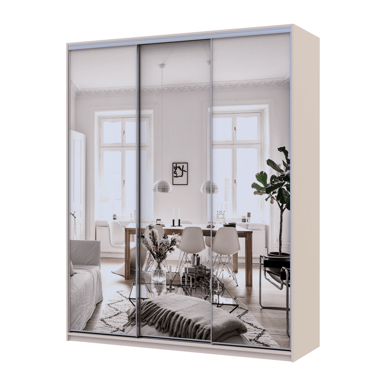 Шафа купе Doros Сіті Лайт Кашемір 3 Дзеркала 180х60х225 (80736374)