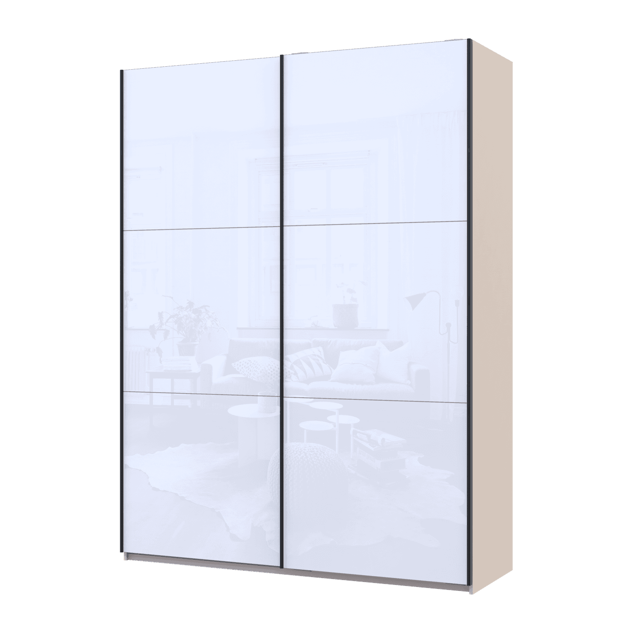 Шафа купе Doros G-Caiser Кашемір/Білий 2 Скла 3 частини 180х60х240 (42005325)