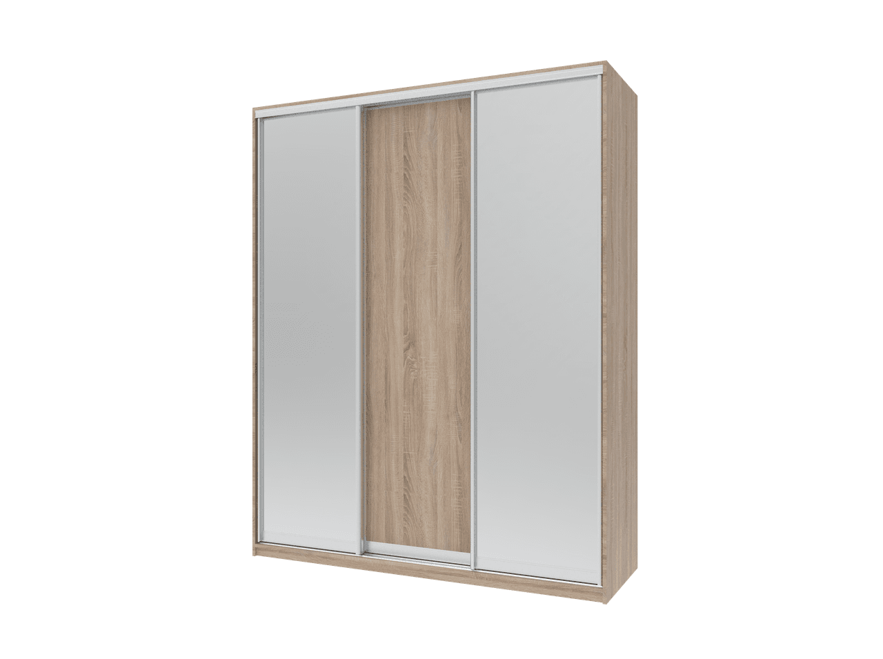 Шафа купе Doros Сіті Лайт Дуб Cонома 1 ДСП / 2 Дзеркала 180х60х225 (44900030)