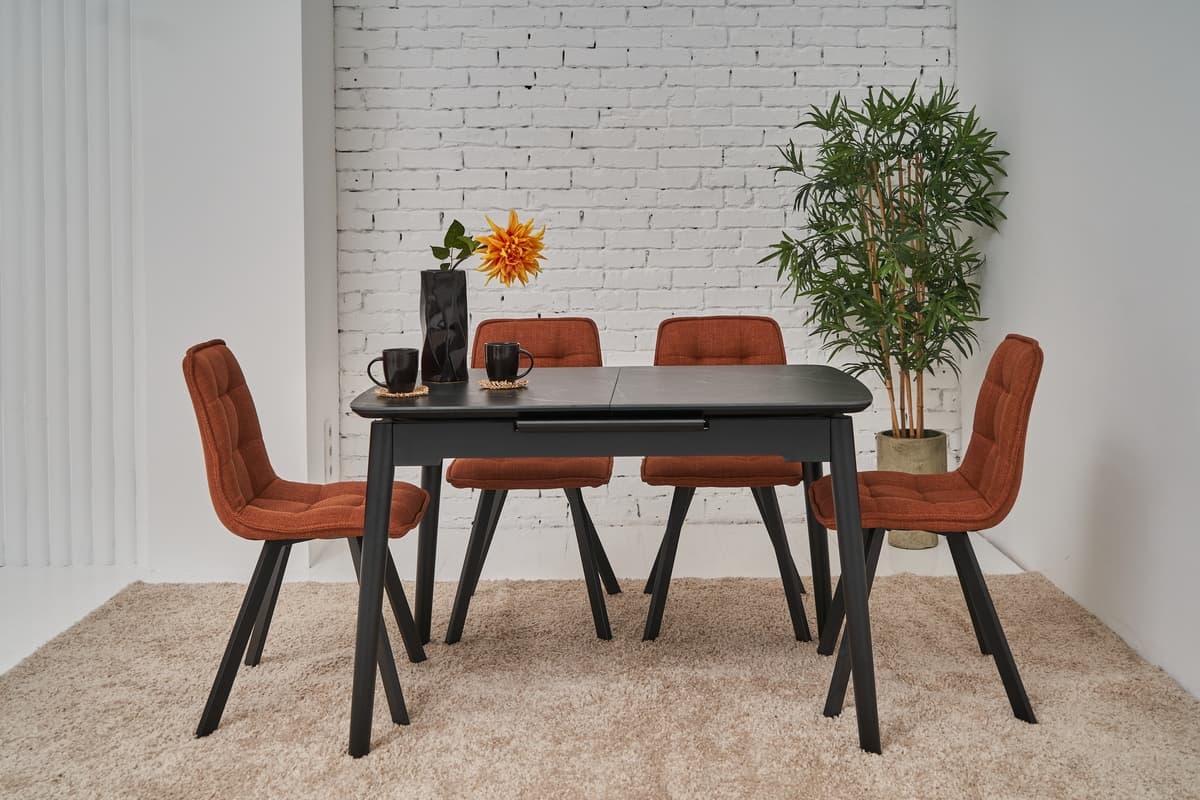 Керамічний стіл  TM-76 чорний онікс + чорний 2