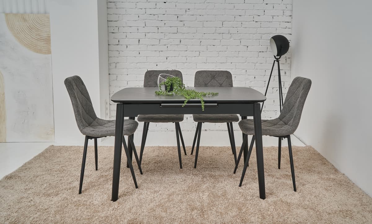 Керамічний стіл  TM-76 петра грей + чорний 5