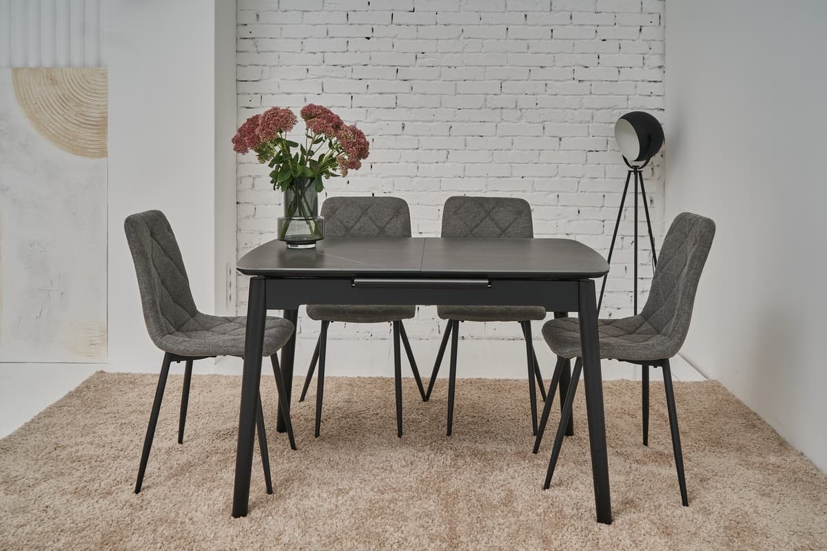 Керамічний стіл  TM-76 петра грей + чорний 2