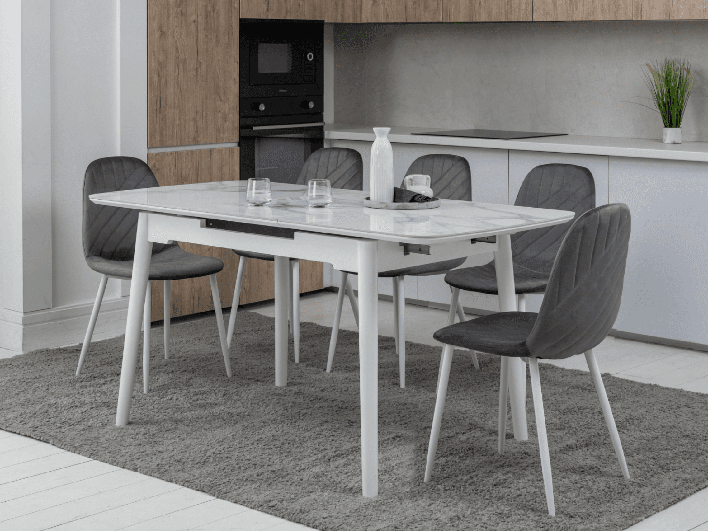 Керамічний стіл  TM-76 вайт клауд + білий