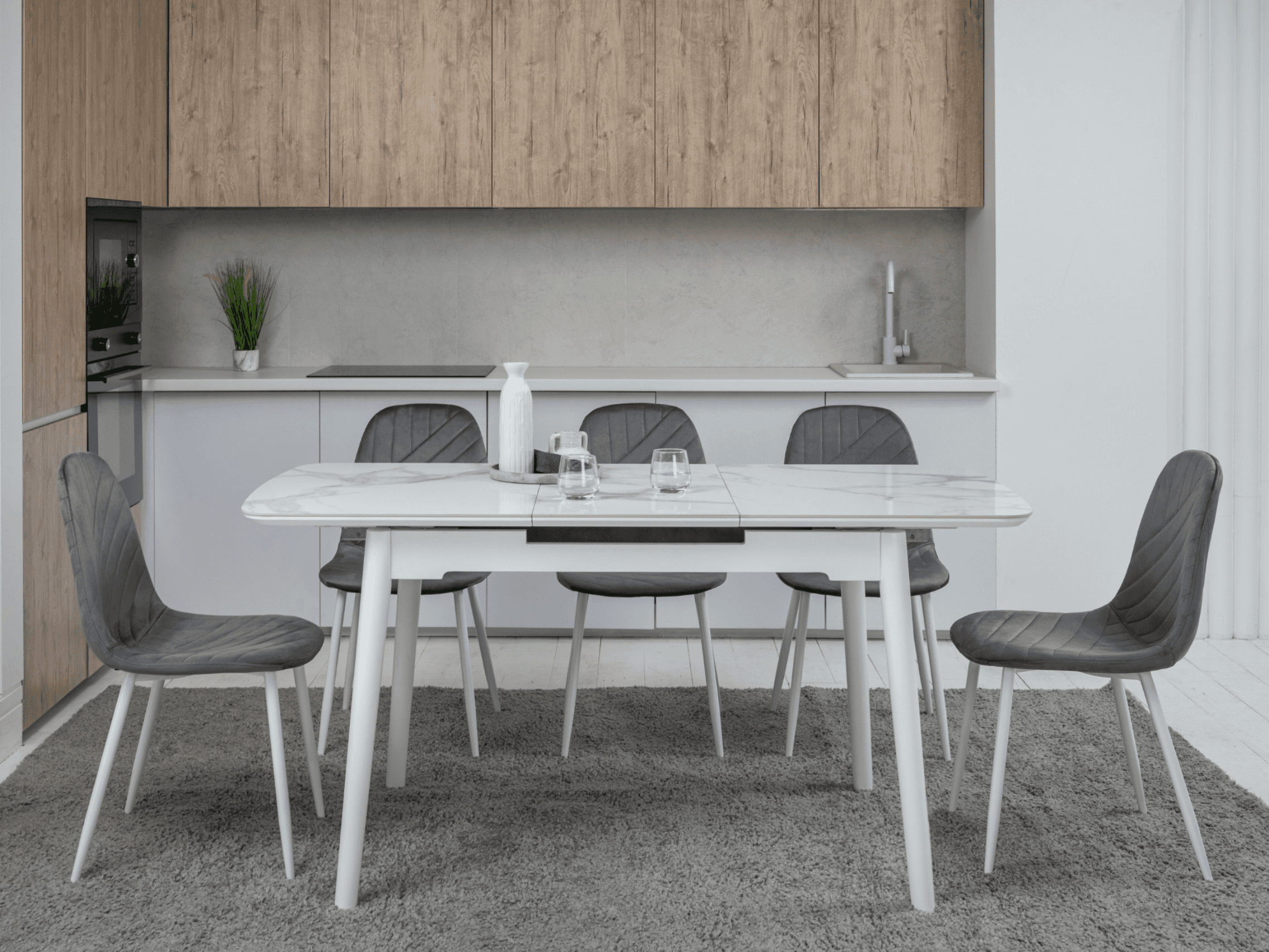 Керамічний стіл  TM-76 вайт клауд + білий 4