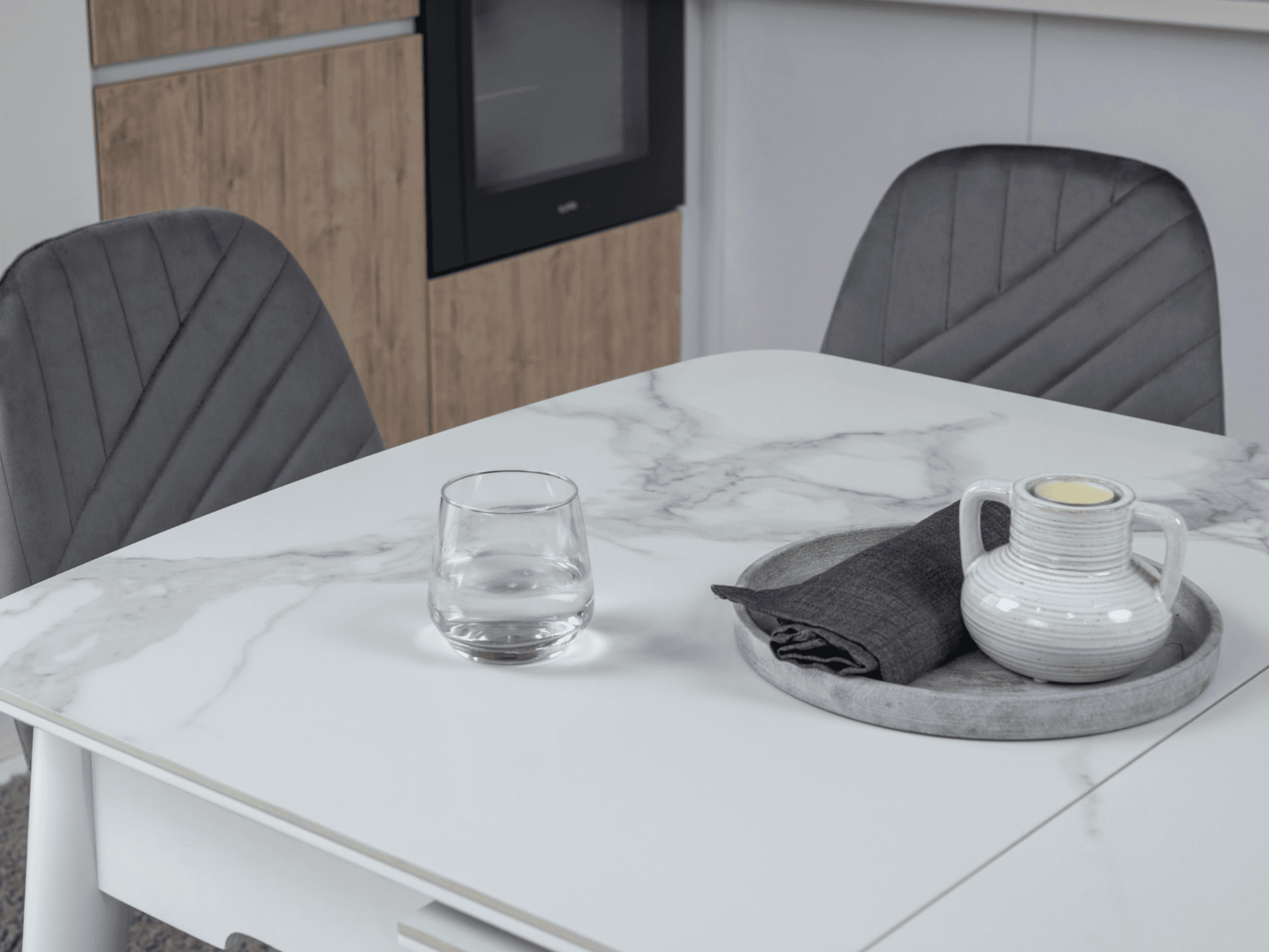 Керамічний стіл  TM-76 вайт клауд + білий 5