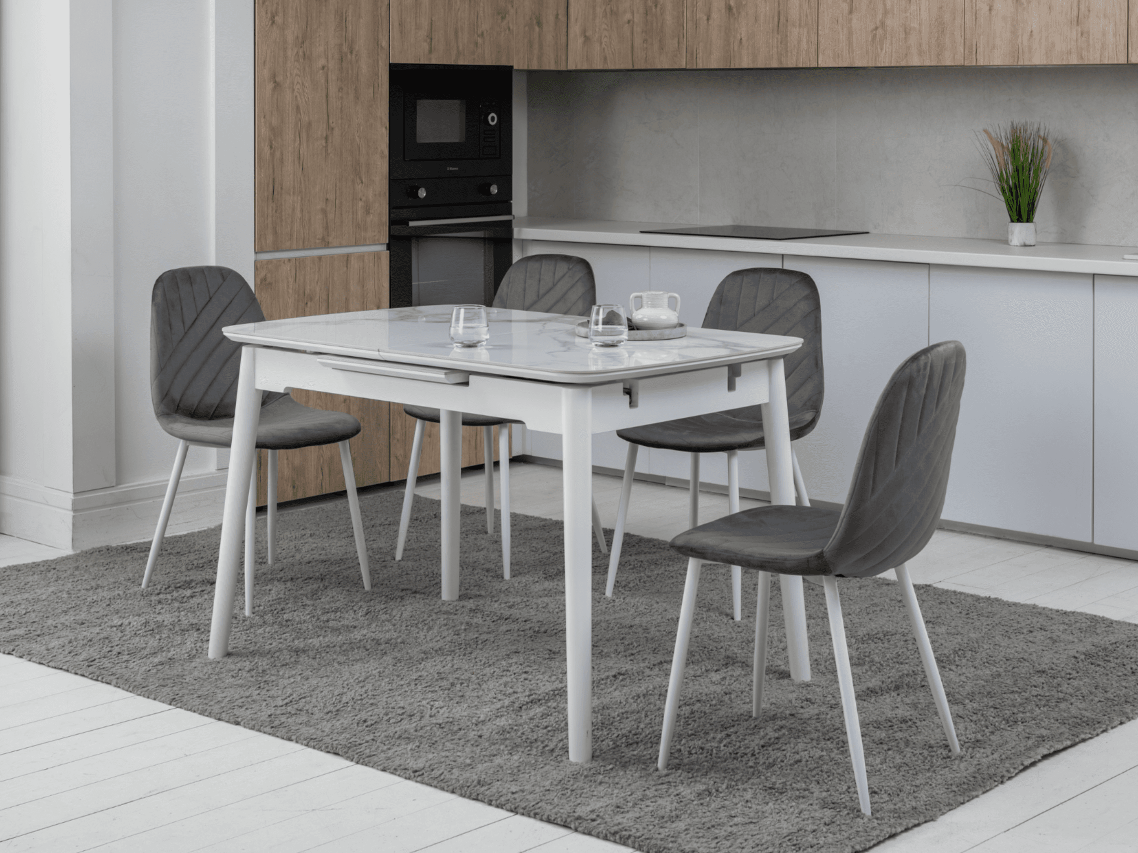 Керамічний стіл  TM-76 вайт клауд + білий 2