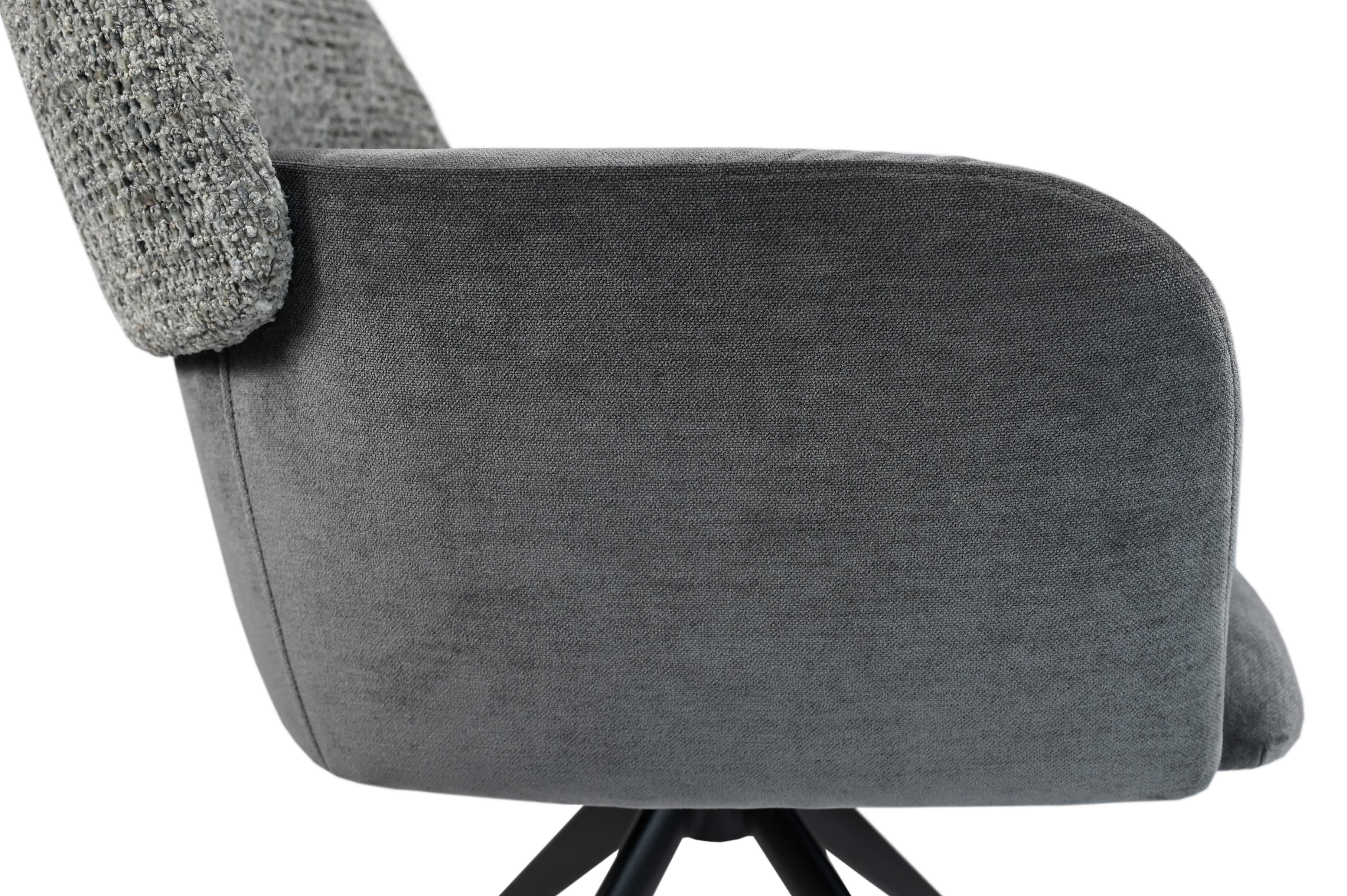 Стілець поворотний R-165 попільний + чорний 10