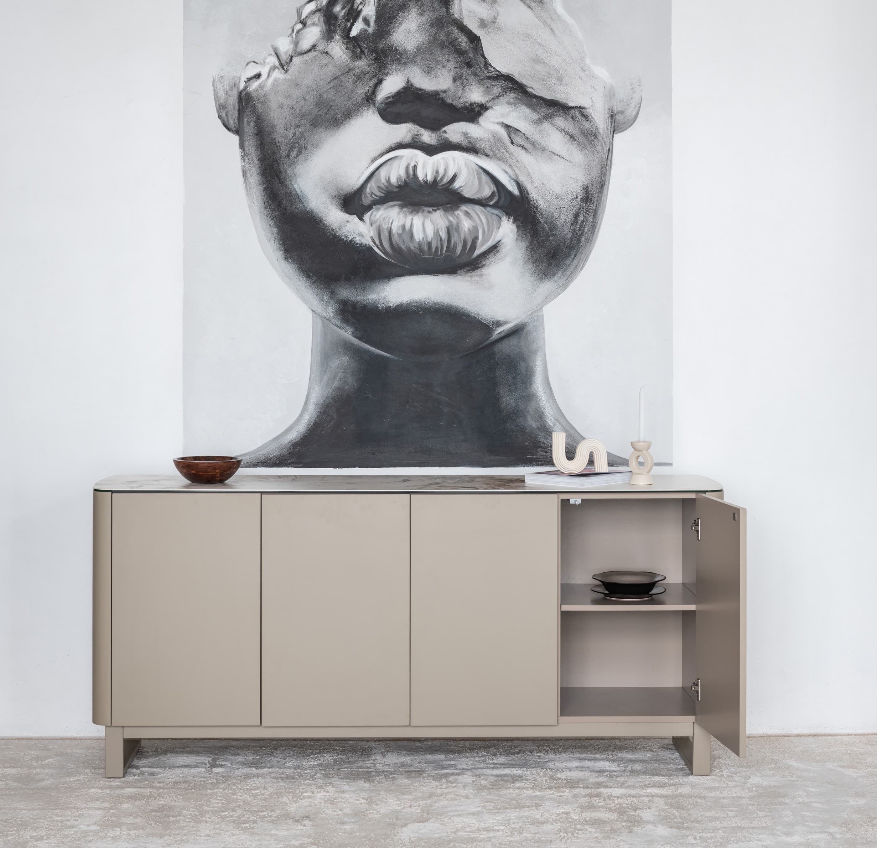 Буфет "Крістіано" аврора голд + бежевий 2