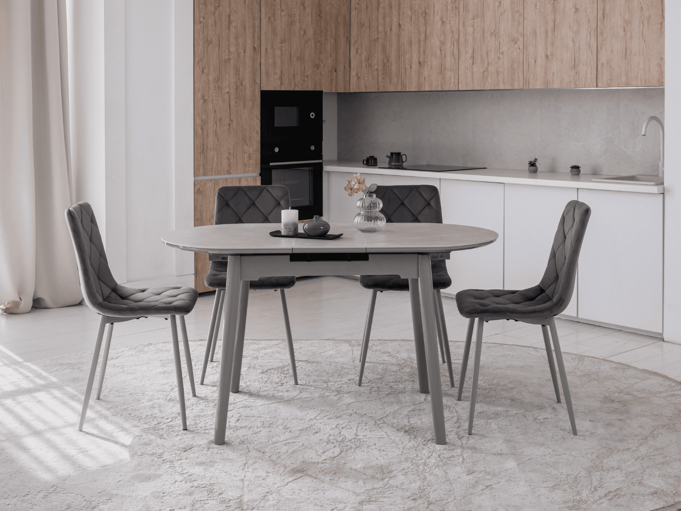 Стілець N-41 темно-сірий велюр + сірий 8