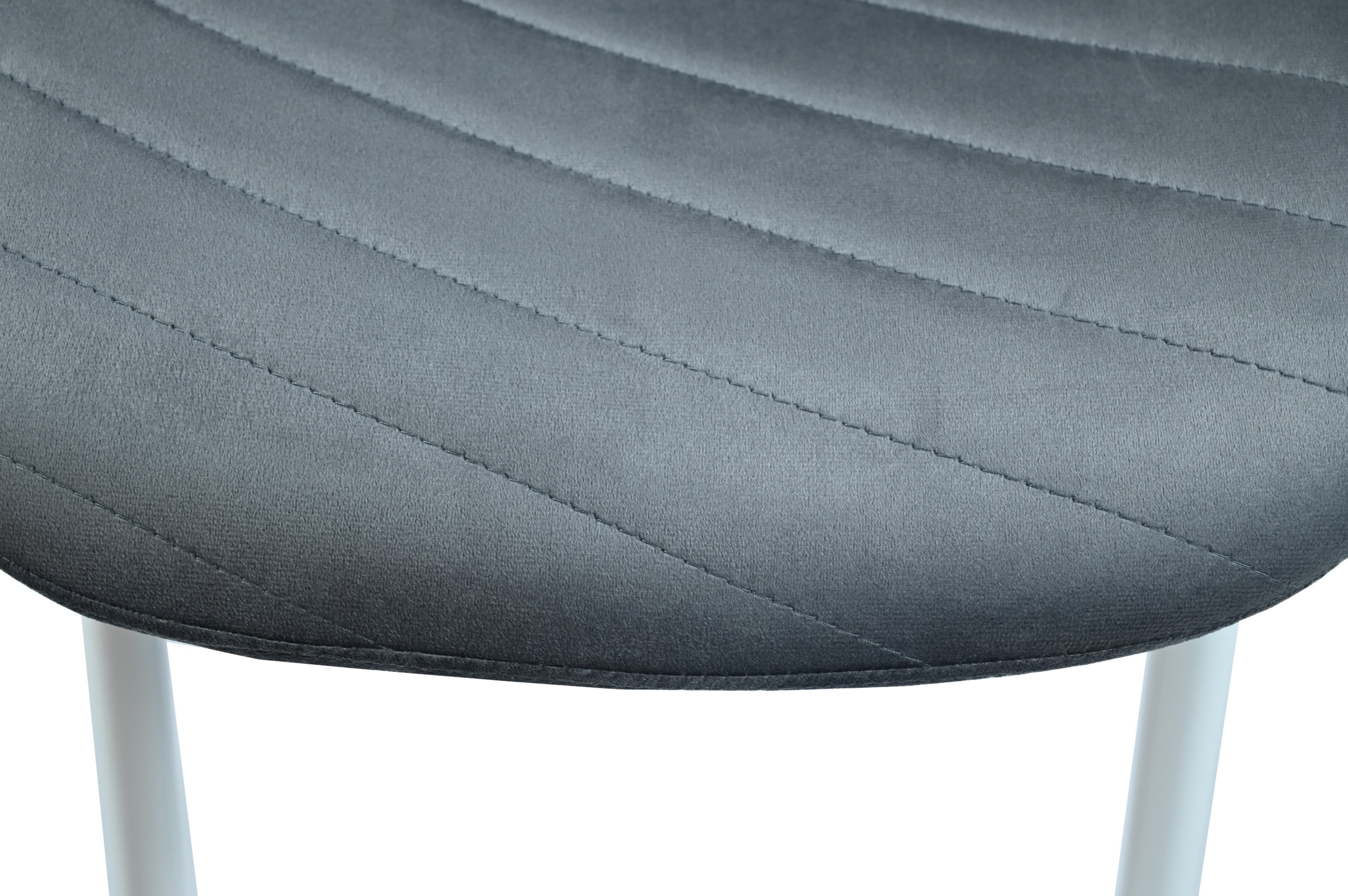 Стілець N-170 сірий велюр + білий 7