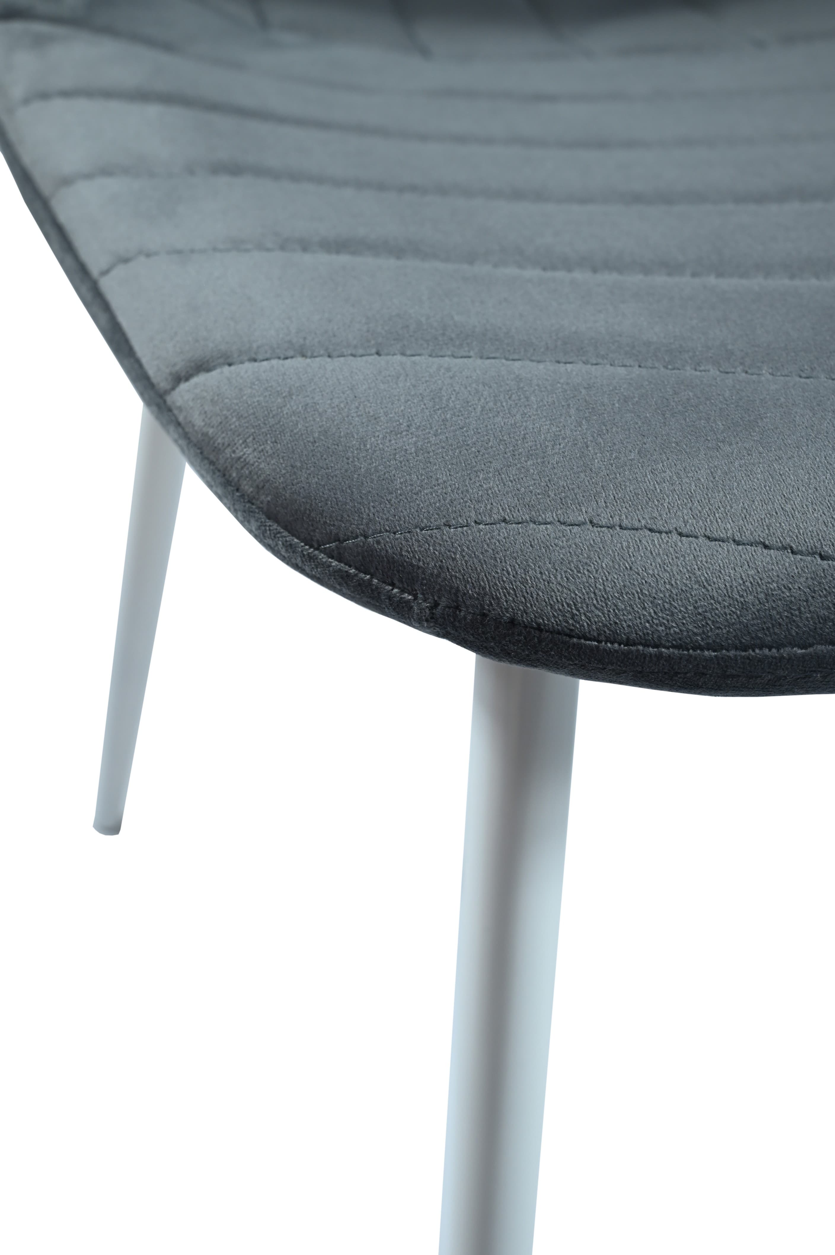 Стілець N-170 сірий велюр + білий 8