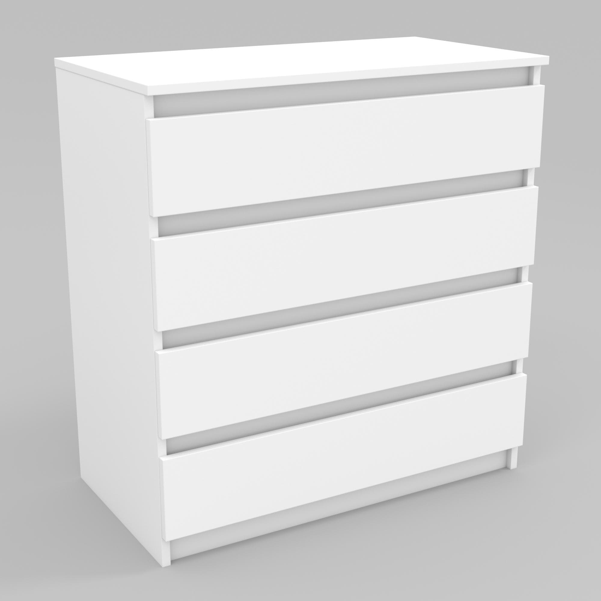 Комод №4, Білий, 800/450/850