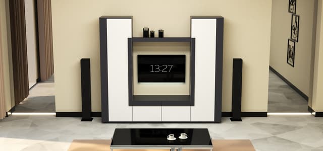 Стінка у вітальню під ТВ Ехо-4, Білий+Антрацит, 2080х420х1850