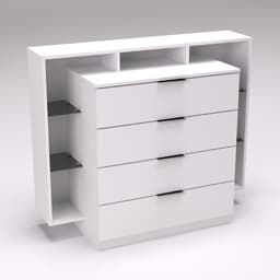 Комод Крістал, Білий, 1200/450/1000