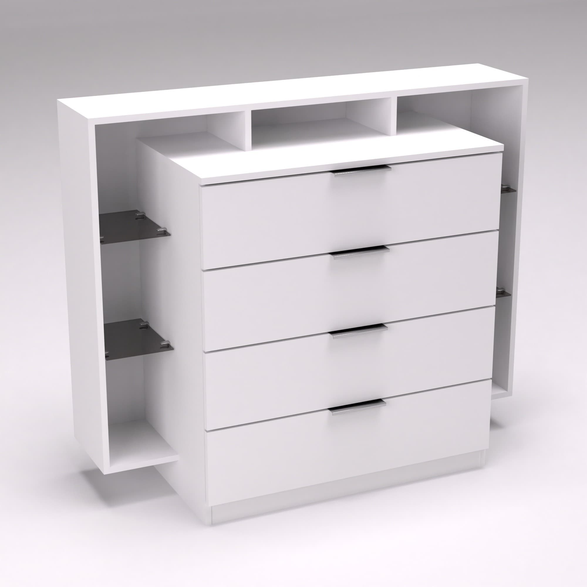 Комод Крістал, Білий, 1200/450/1000