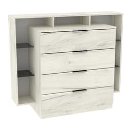 Комод Крістал, Дуб Крафт Білий, 1200/450/1000