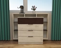 Комод Крістал, Дуб Крафт Білий/Венге Магія, 1200/450/1000