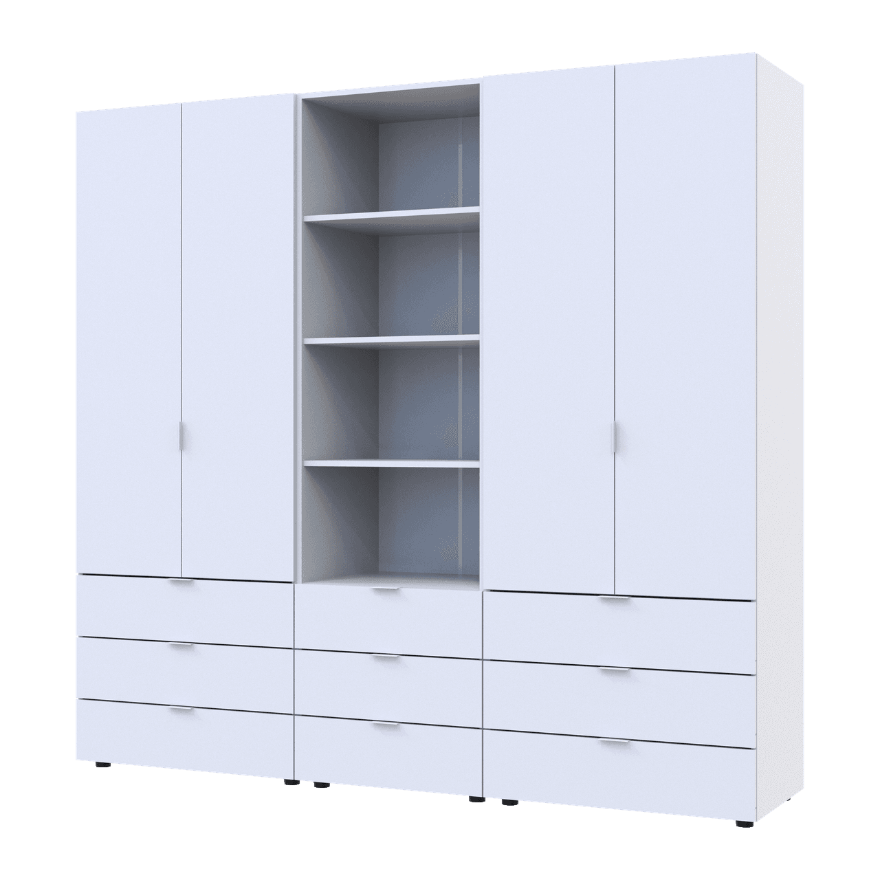 Шафа для одягу Doros Гелар Білий 2+2ДСП з пеналом 215х49.5х203.4 (42005165)