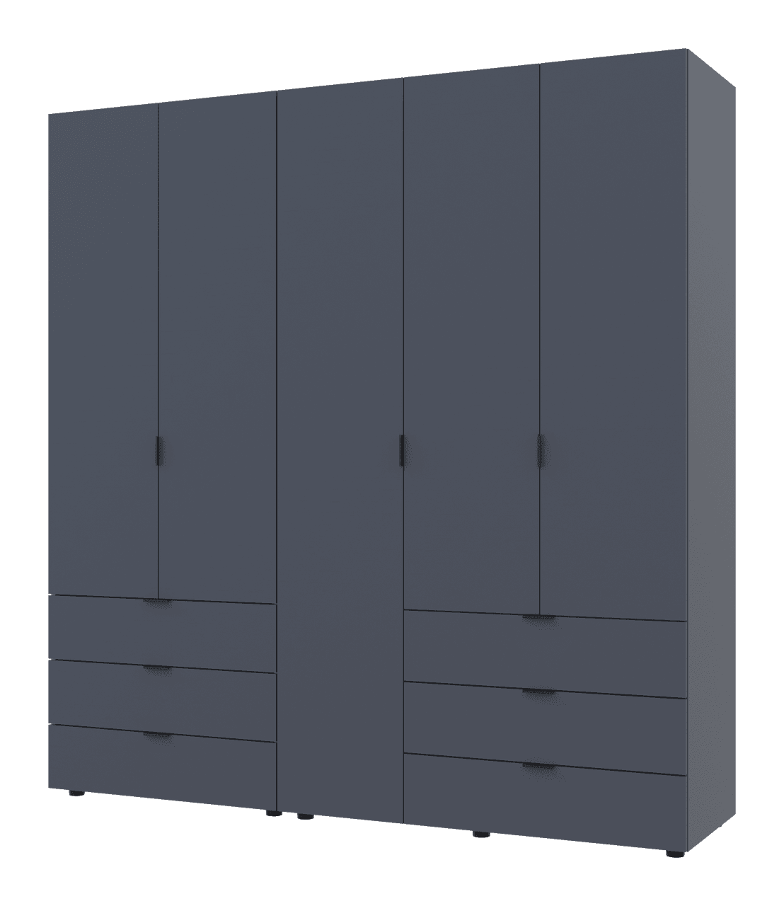 Розпашна Шафа для одягу Doros Гелар комплект Графіт 2+3 ДСП 193,7х49,5х203,4 (42002132)