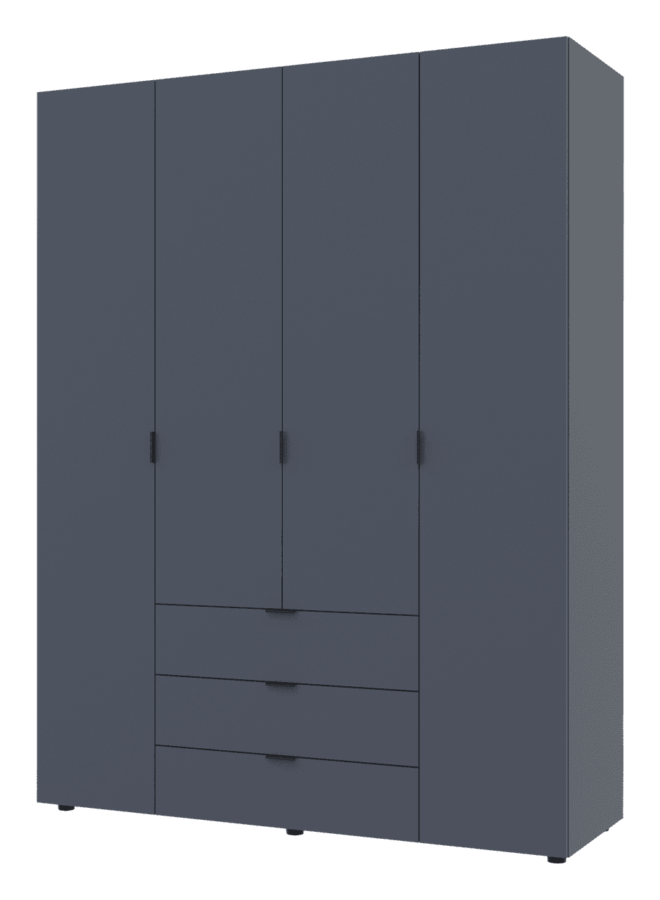 Розпашна Шафа для одягу Doros Гелар Графіт 4 ДСП 155х49,5х203,4 (80737075)