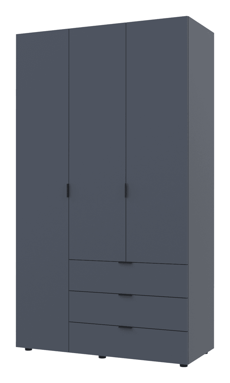 Розпашна Шафа для одягу Doros Гелар Графіт 3 ДСП 116,2х49,5х203,4 (80737074)