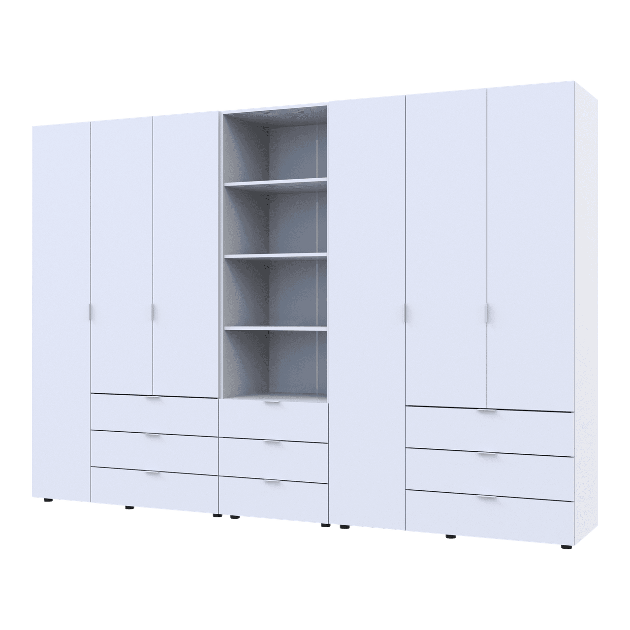 Шафа для одягу Doros Гелар Білий 3+3ДСП з пеналом 292.4х49.5х203.4 (42005166)