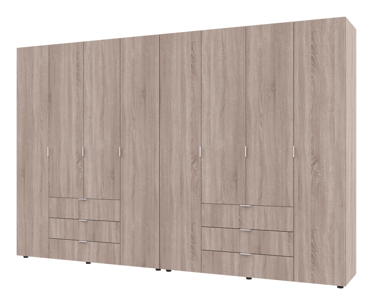 Розпашна Шафа для одягу Doros Гелар комплект Cонома 4+4 ДСП 310х49,5х203,4 (42002129)