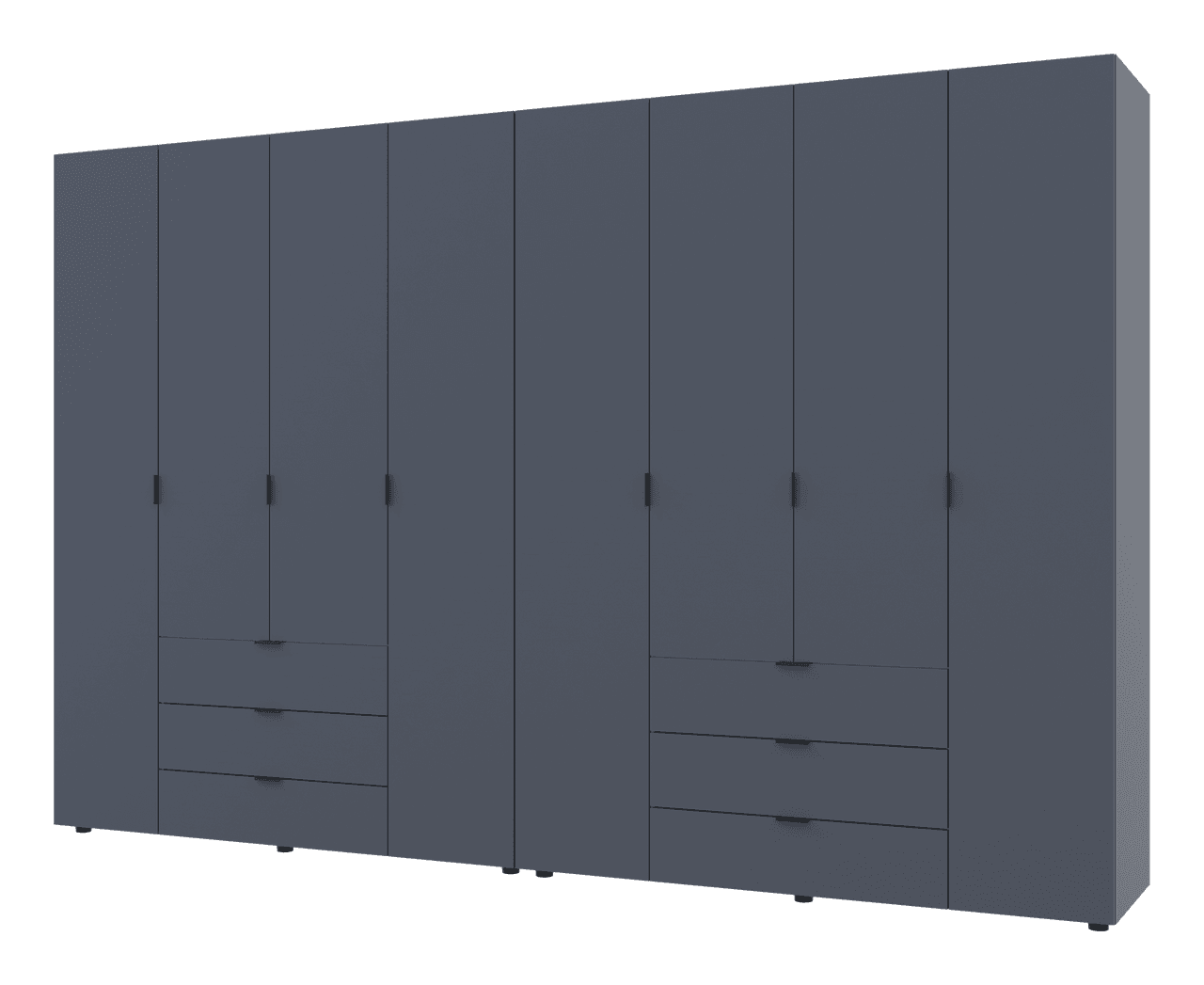 Розпашна Шафа для одягу Doros Гелар комплект Графіт 4+4 ДСП 310х49,5х203,4 (42002130)