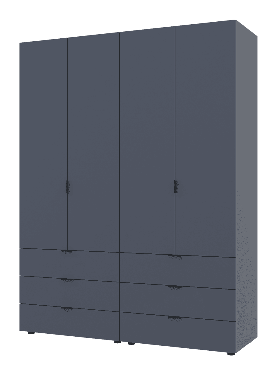 Розпашна Шафа для одягу Doros Гелар комплект Графіт 2+2 ДСП 155х49,5х203,4 (42002131)
