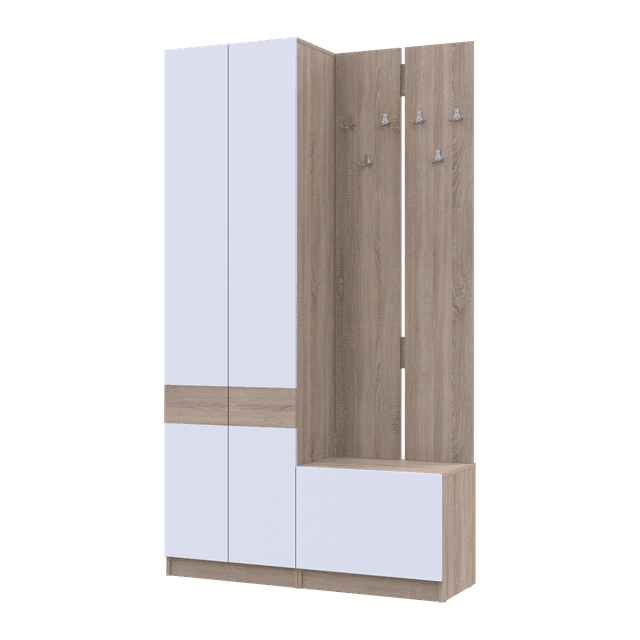 Передпокій Doros Сола 1+3 Doros Дуб Сонома/Білий ДСП 120х40х215 (42005149)