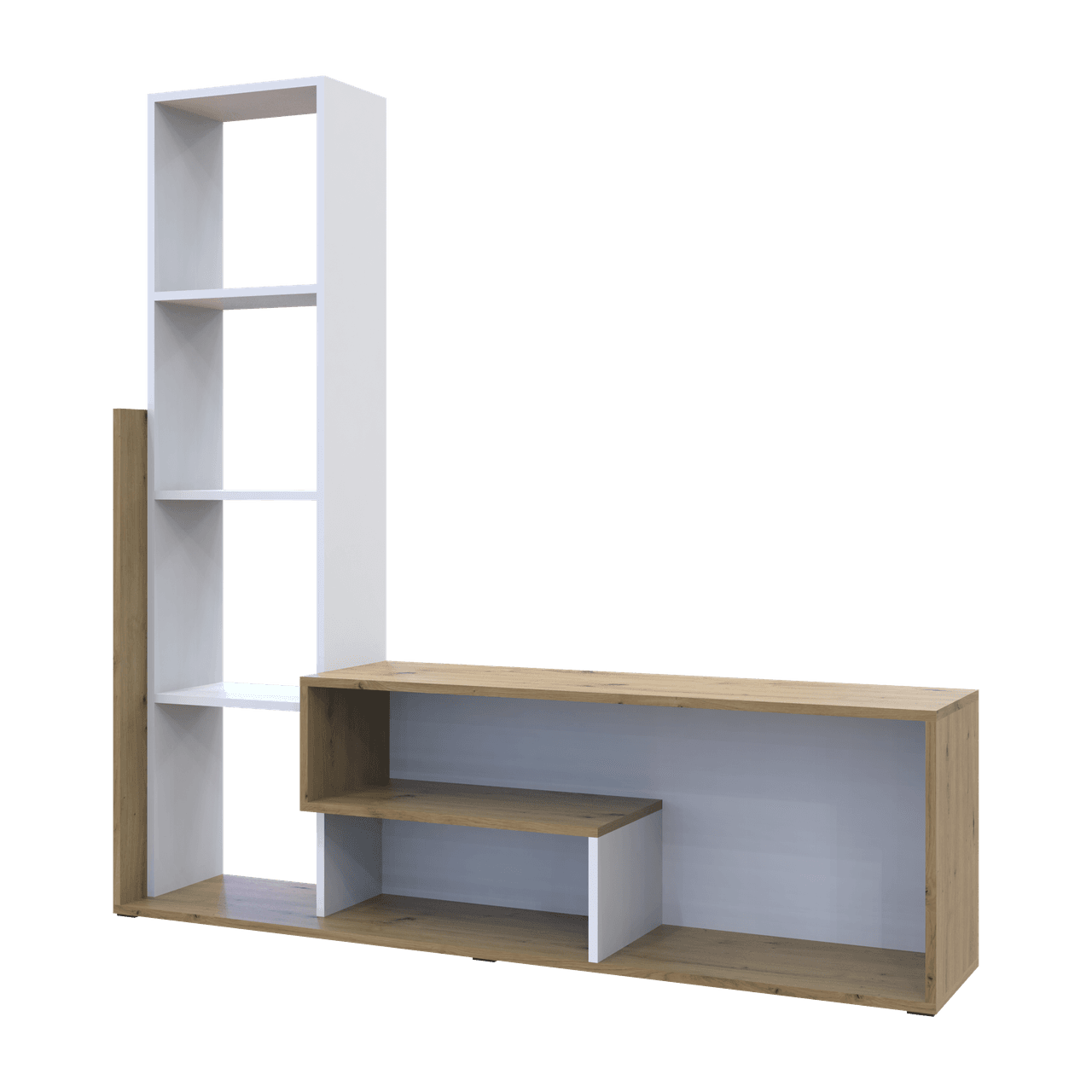 Стінка у вітальню Doros Етана Дуб Артизан / Білий 150х30х150 (41510097)