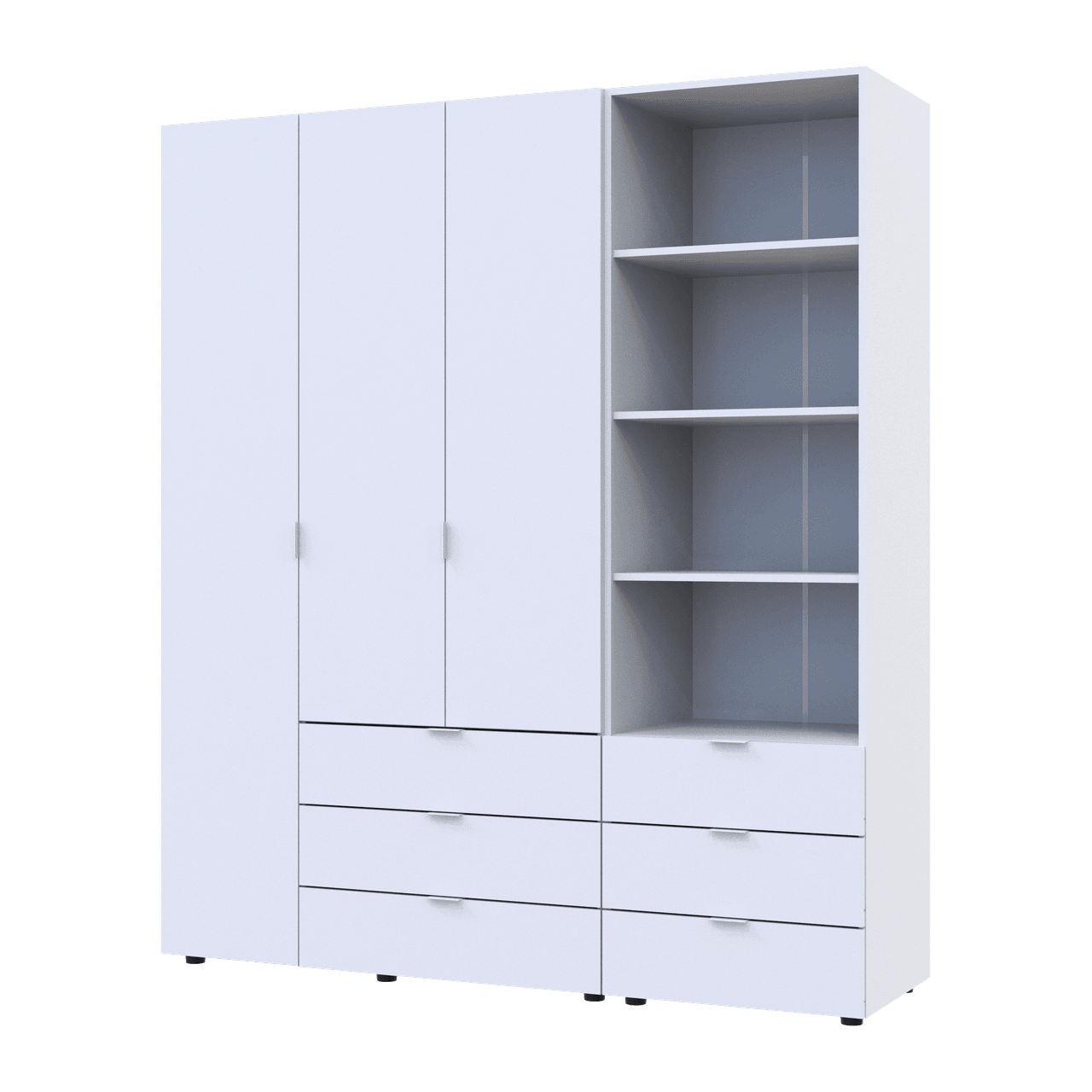 Шафа для одягу Doros Гелар Білий 3ДСП з пеналом 176.2х49.5х203.4 (42005163)