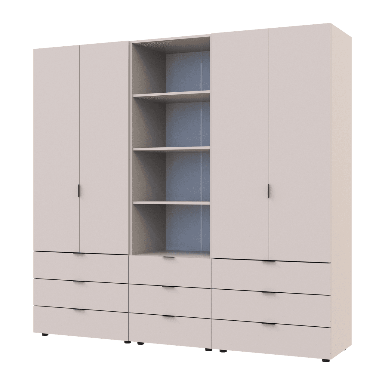 Шафа для одягу Doros Гелар Кашемір 2+2ДСП з пеналом 215х49.5х203.4 (42005177)