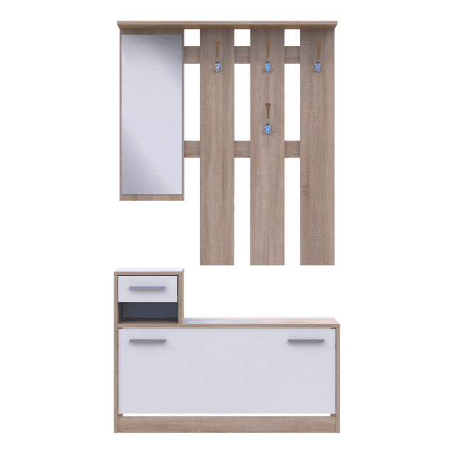 Передпокій Doros Alice Білий/Дуб Cонома 1 дзеркало 100х27х182,9 (44900238)