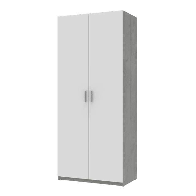 Розпашна Шафа для одягу Doros Кен Бетон / Білий 2 ДСП 90х52х210 (80737020)