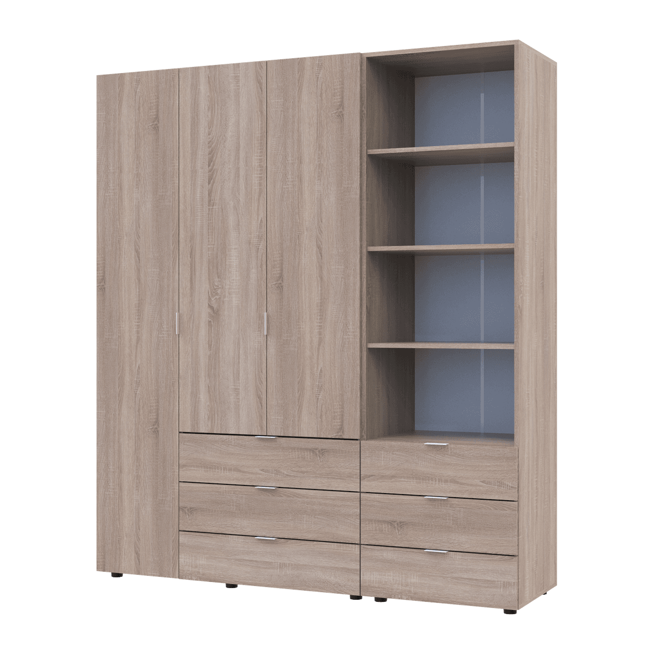 Шафа для одягу Doros Гелар Дуб сонома 3ДСП з пеналом 176.2х49.5х203.4 (42005181)