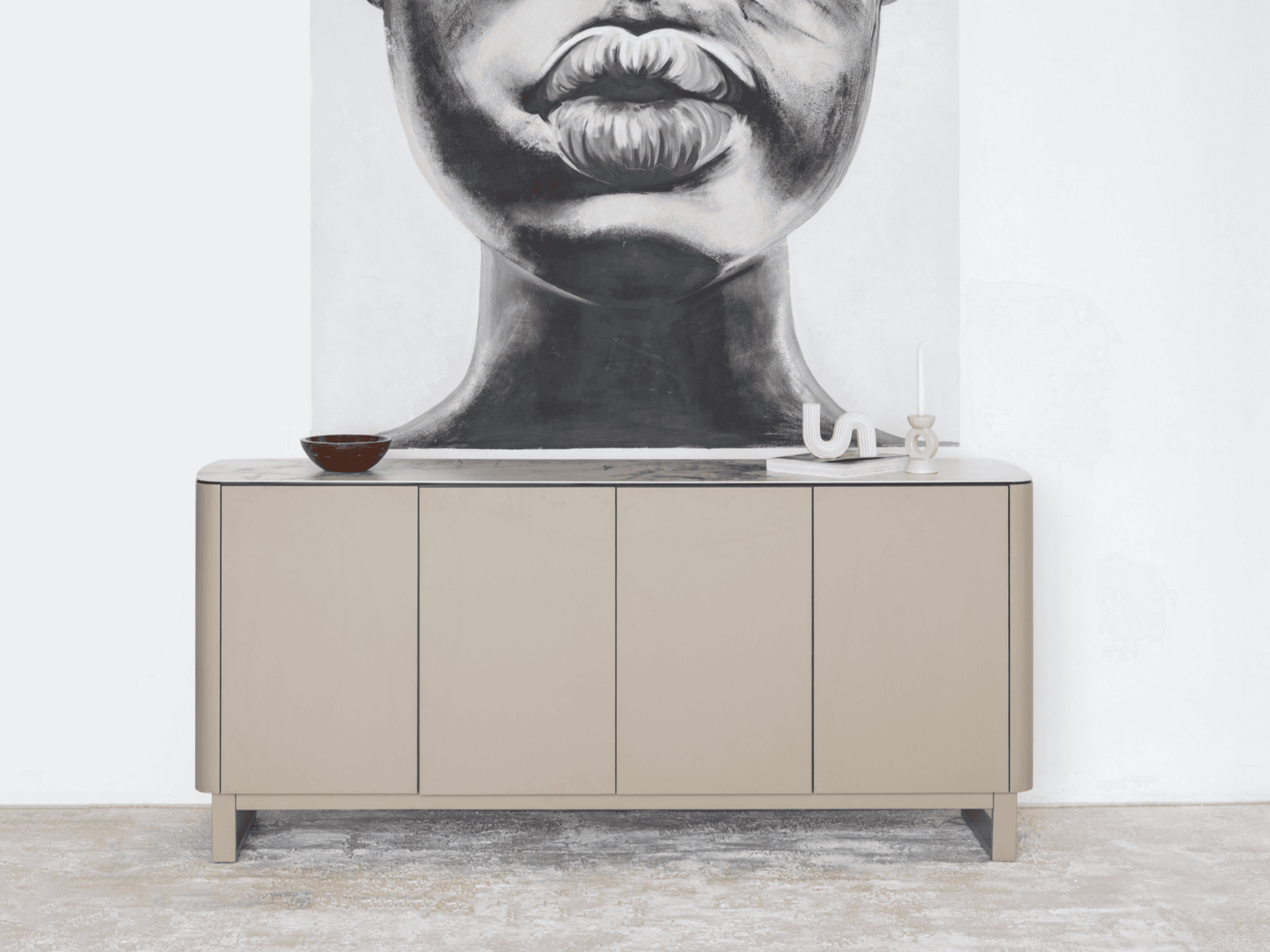 Буфет "Крістіано" аврора голд + бежевий