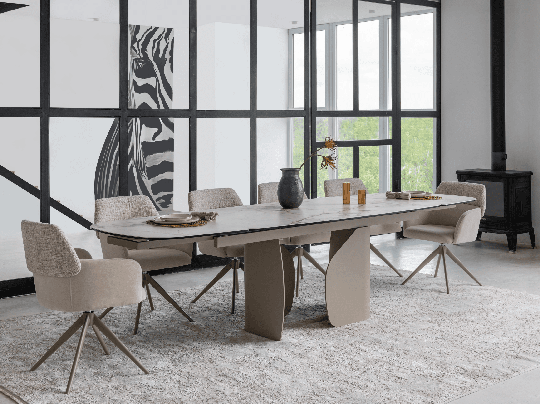 Керамічний стіл Крістіано TML-1300 аврора голд + бежевий