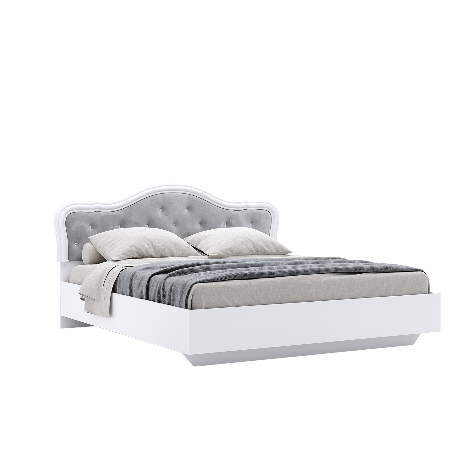 Двоспальне ліжко Luiza 180x200 см Глянець білий без каркасу MiroMark