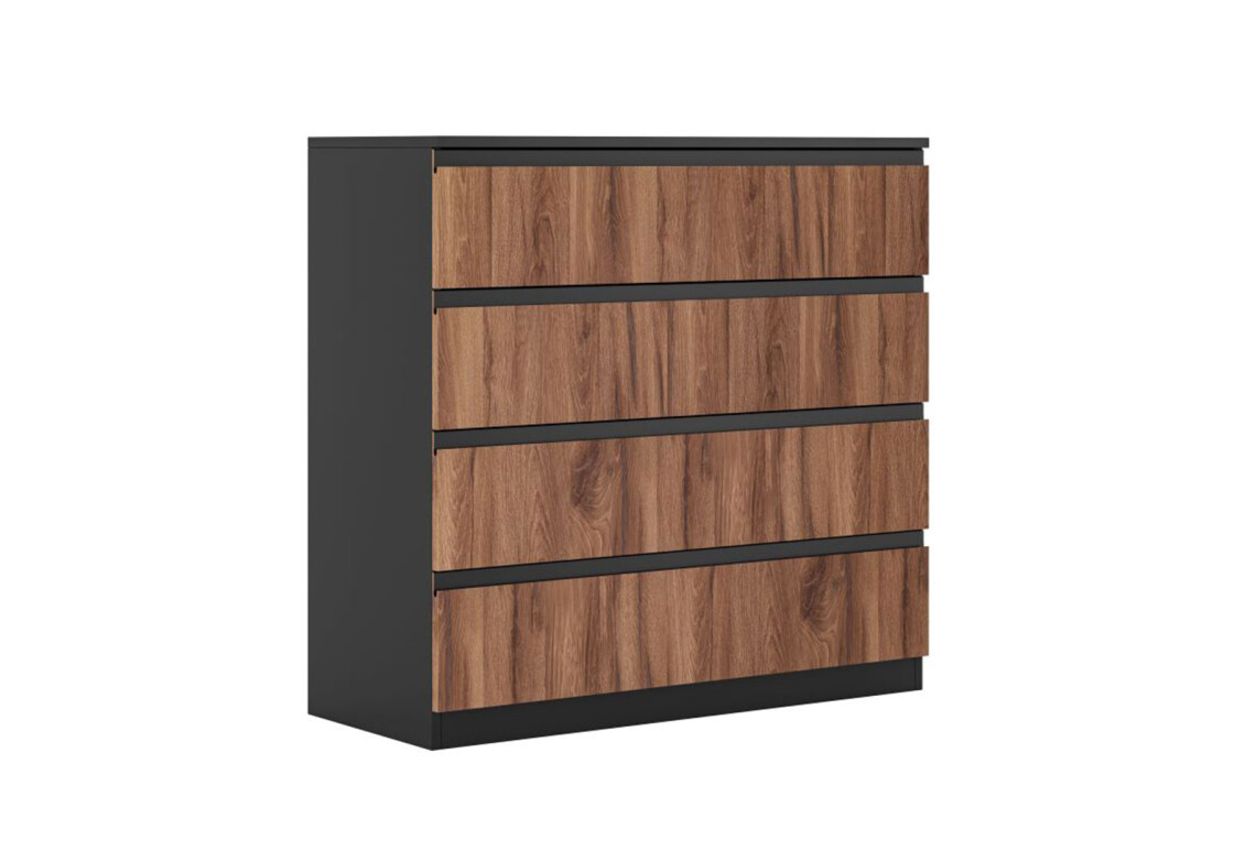 Комод Фріда з 4 шухлядами 100 см, чорний / дуб ліворно 3