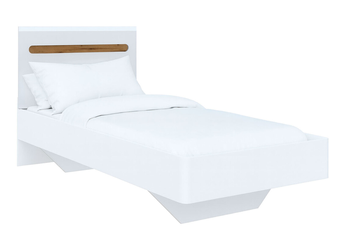 Ліжко Бянко (без каркаса) 90х200 см, Біле з вставкою дуб аппалачі 3